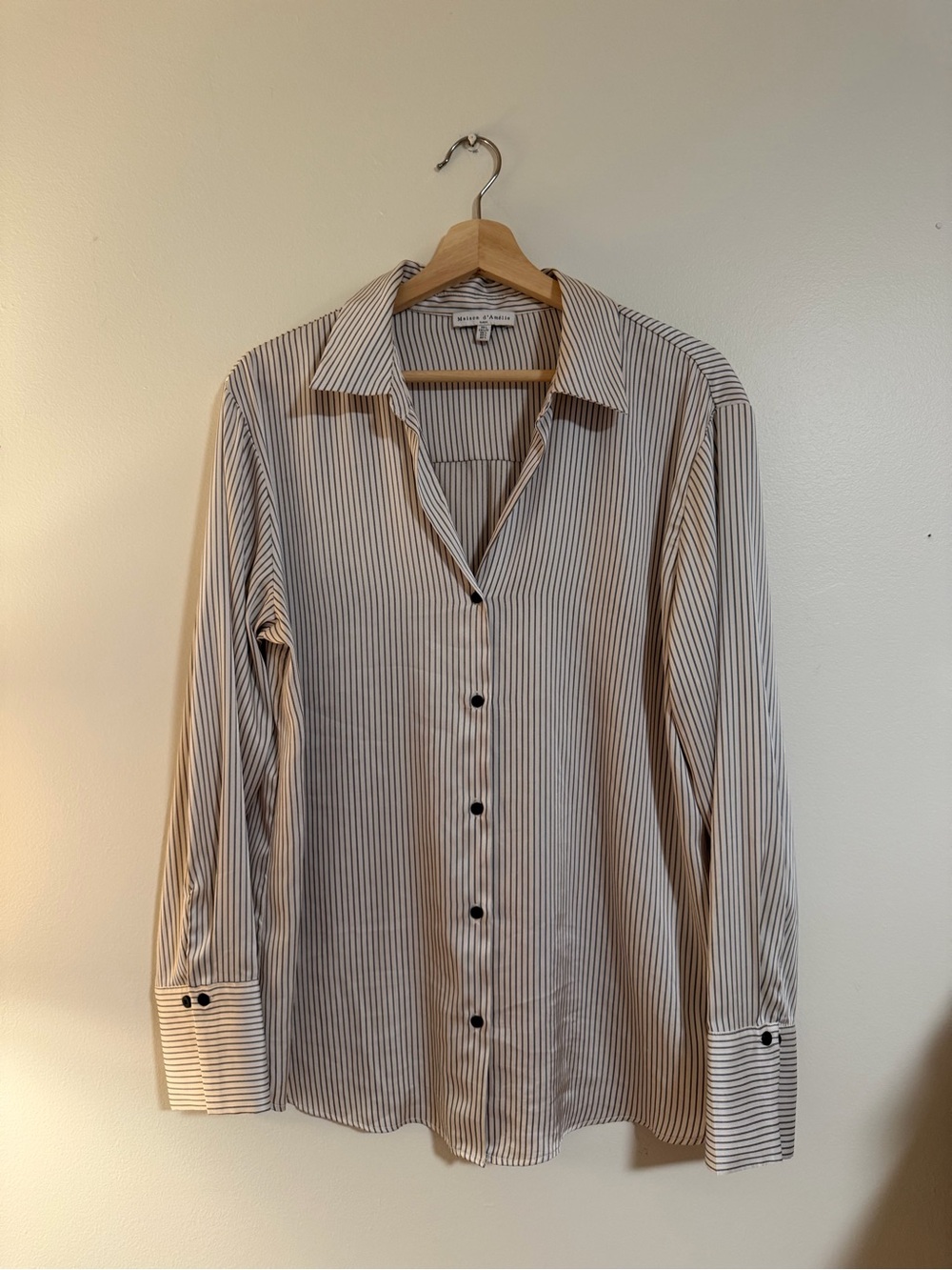 Maison d’Amélie Paris Striped Button Down Blouse Size L